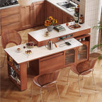 Natural Wood Island Table With Rotating Top