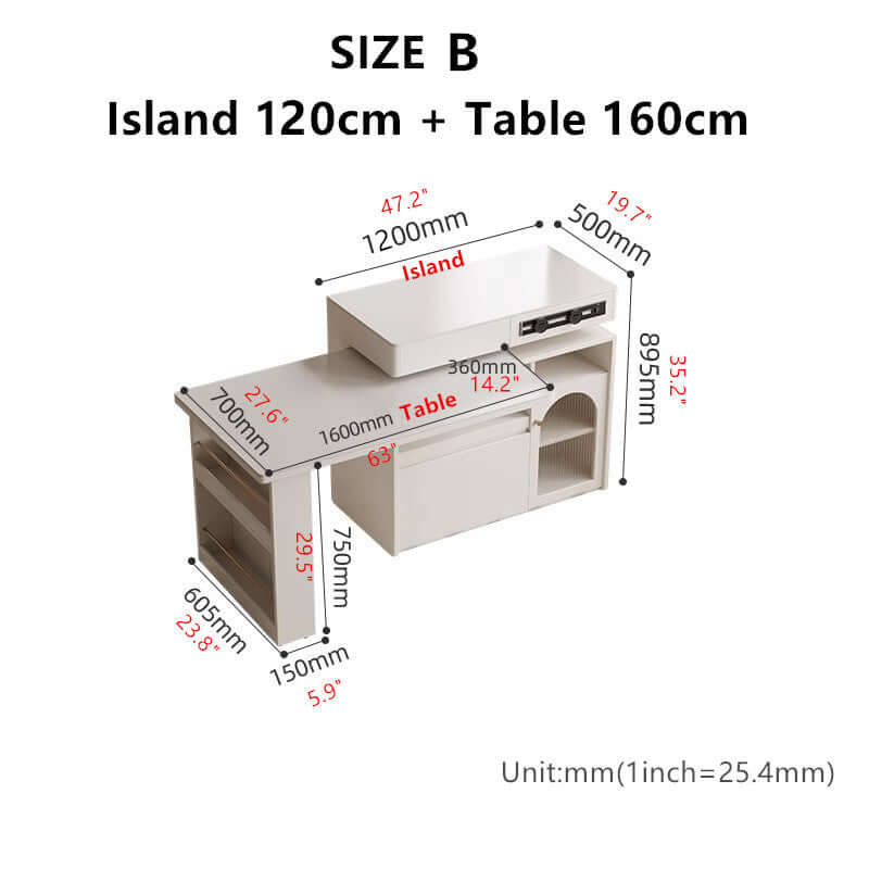 Natural Wood Island Table With Rotating Top