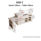 Natural Wood Island Table With Rotating Top