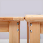 Natural Wood Kids Writing Desk Sets – Light Brown Round & Rectangular Tables with Chairs