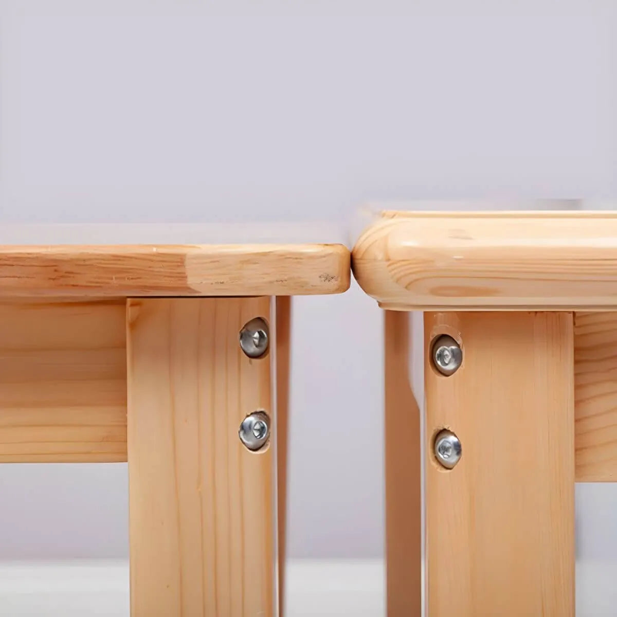 Natural Wood Kids Writing Desk Sets – Light Brown Round & Rectangular Tables with Chairs
