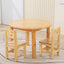 Natural Wood Kids Writing Desk Sets – Light Brown Round & Rectangular Tables with Chairs