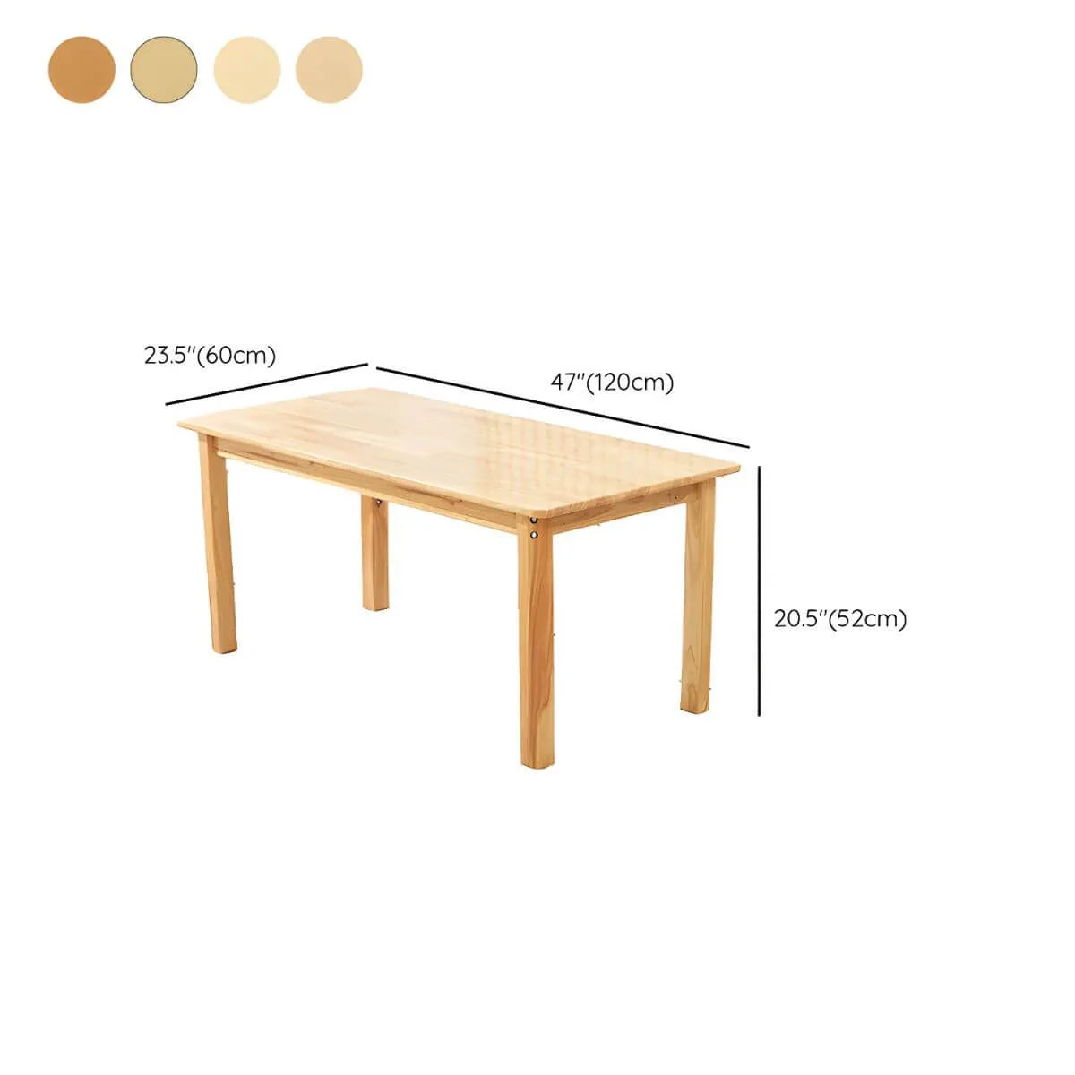 Natural Wood Kids Writing Desk Sets – Light Brown Round & Rectangular Tables with Chairs Dimensions