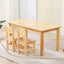 Natural Wood Kids Writing Desk Sets – Light Brown Round & Rectangular Tables with Chairs