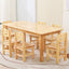 Natural Wood Kids Writing Desk Sets – Light Brown Round & Rectangular Tables with Chairs