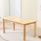 Natural Wood Kids Writing Desk Sets – Light Brown Round & Rectangular Tables with Chairs
