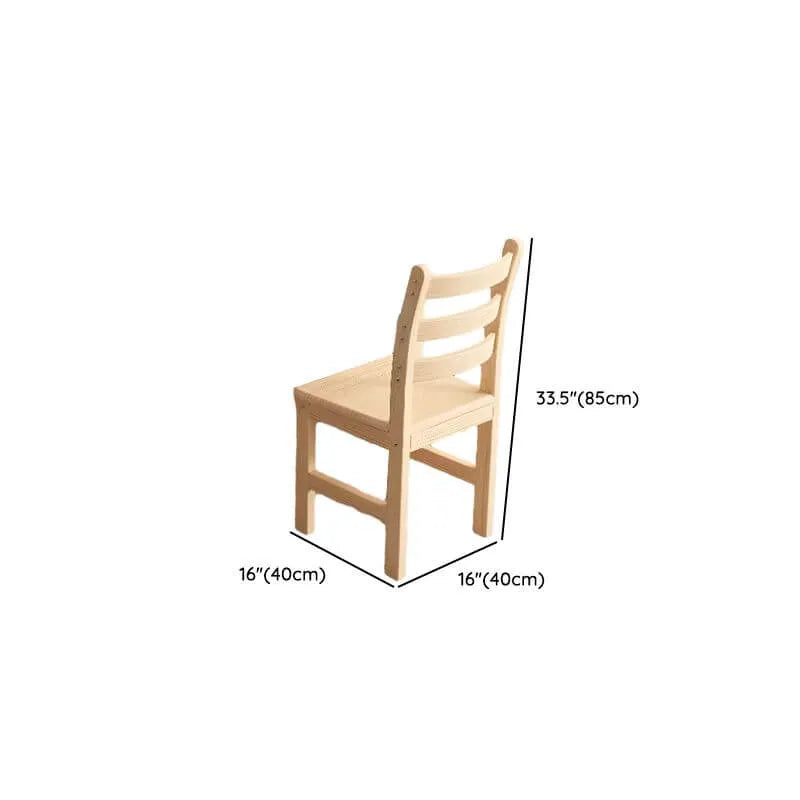 Natural Wood Kids Writing Desk with Shelf & Chair – Ergonomic Study Set Dimensions