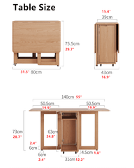 Natural Wood Kitchen Hutch With Drop Leaf Table Set