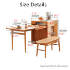 Natural Wood Kitchen Island With Marble Tabletop