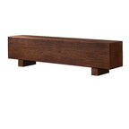 Natural Wood Living Room Bench with Clean Modern Lines and Visible Grain Texture