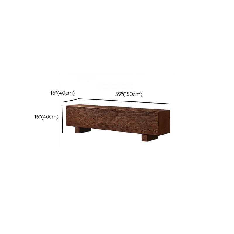 Natural Wood Living Room Bench with Clean Modern Lines and Visible Grain Texture Dimensions