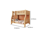 Natural Wood Modern Bunk Bed with Drawers, Ladder & Two Mattresses Dimensions