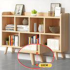 Natural Wood Modern Horizontal Bookcase with Closed Back