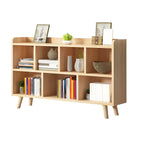 Natural Wood Modern Horizontal Bookcase with Closed Back