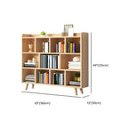 Natural Wood Modern Horizontal Bookcase with Closed Back Dimensions