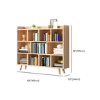 Natural Wood Modern Horizontal Bookcase with Closed Back Dimensions