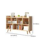 Natural Wood Modern Horizontal Bookcase with Closed Back Dimensions