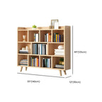 Natural Wood Modern Horizontal Bookcase with Closed Back Dimensions