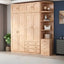 Natural Wood Scandinavian Wardrobe Armoire With Drawers