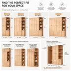 Natural Wood Scandinavian Wardrobe Armoire With Drawers