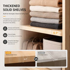 Natural Wood Scandinavian Wardrobe Armoire With Drawers