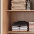 Natural Wood Scandinavian Wardrobe Armoire With Drawers