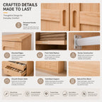 Natural Wood Scandinavian Wardrobe Armoire With Drawers
