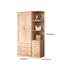 Natural Wood Scandinavian Wardrobe Armoire With Drawers Dimensions