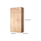 Natural Wood Scandinavian Wardrobe Armoire With Drawers Dimensions