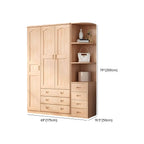 Natural Wood Scandinavian Wardrobe Armoire With Drawers Dimensions