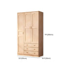 Natural Wood Scandinavian Wardrobe Armoire With Drawers Dimensions