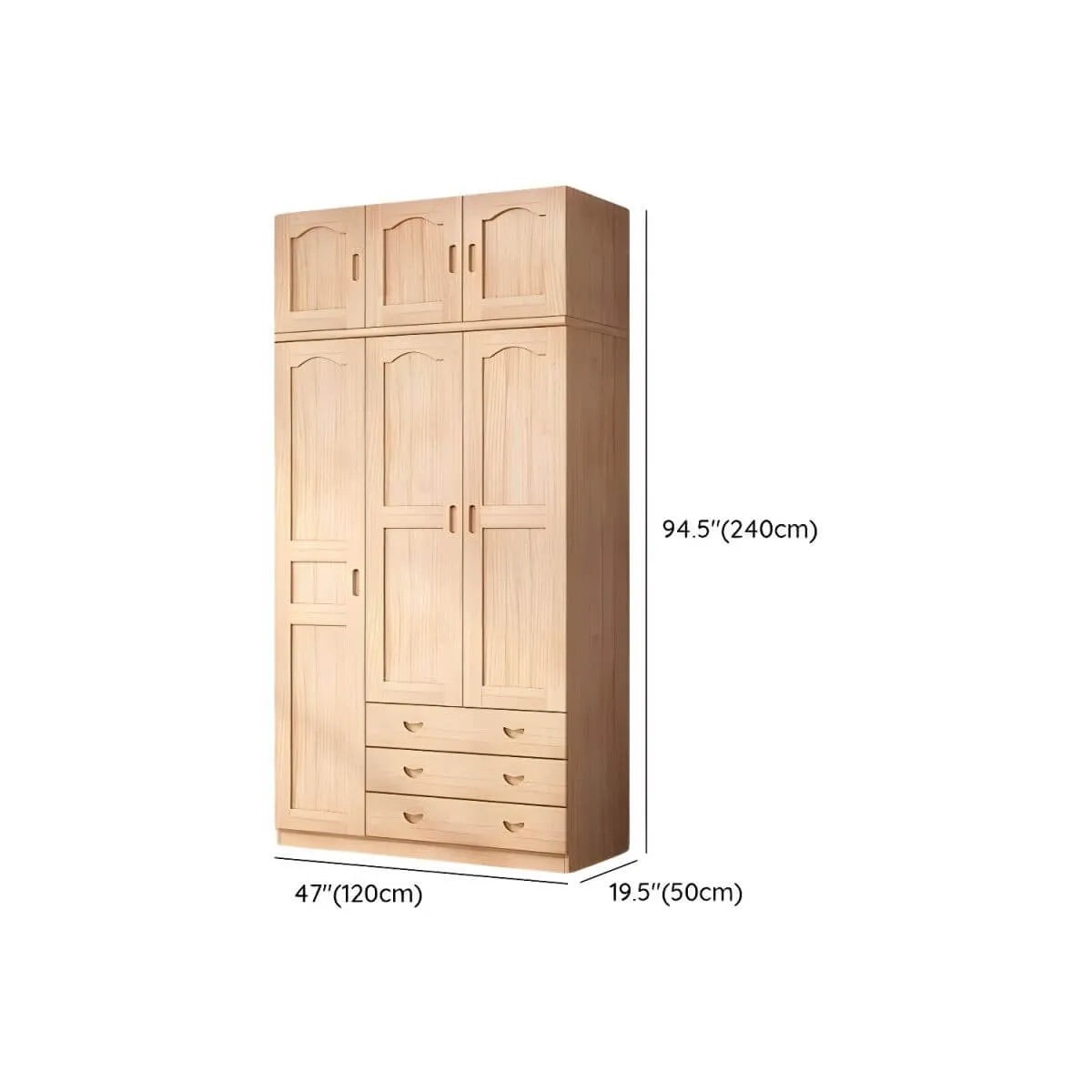 Natural Wood Scandinavian Wardrobe Armoire With Drawers Dimensions