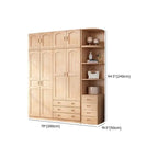 Natural Wood Scandinavian Wardrobe Armoire With Drawers Dimensions