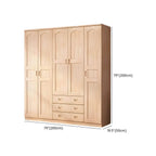 Natural Wood Scandinavian Wardrobe Armoire With Drawers Dimensions
