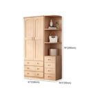Natural Wood Scandinavian Wardrobe Armoire With Drawers Dimensions