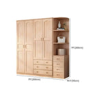 Natural Wood Scandinavian Wardrobe Armoire With Drawers Dimensions