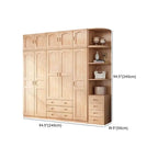 Natural Wood Scandinavian Wardrobe Armoire With Drawers Dimensions