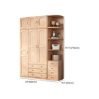Natural Wood Scandinavian Wardrobe Armoire With Drawers Dimensions