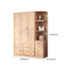Natural Wood Scandinavian Wardrobe Armoire With Drawers Dimensions
