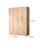 Natural Wood Scandinavian Wardrobe Armoire With Drawers Dimensions