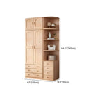 Natural Wood Scandinavian Wardrobe Armoire With Drawers Dimensions