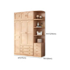 Natural Wood Scandinavian Wardrobe Armoire With Drawers Dimensions