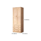 Natural Wood Scandinavian Wardrobe Armoire With Drawers Dimensions