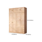 Natural Wood Scandinavian Wardrobe Armoire With Drawers Dimensions