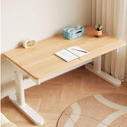 Natural Wood Writing Desk with Adjustable Height for Kids