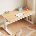 Natural Wood Writing Desk with Adjustable Height for Kids