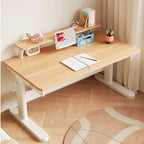 Natural Wood Writing Desk with Adjustable Height for Kids