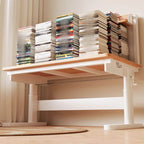 Natural Wood Writing Desk with Adjustable Height for Kids