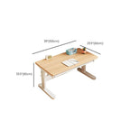 Natural Wood Writing Desk with Adjustable Height for Kids Dimensions