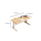 Natural Wood Writing Desk with Adjustable Height for Kids Dimensions